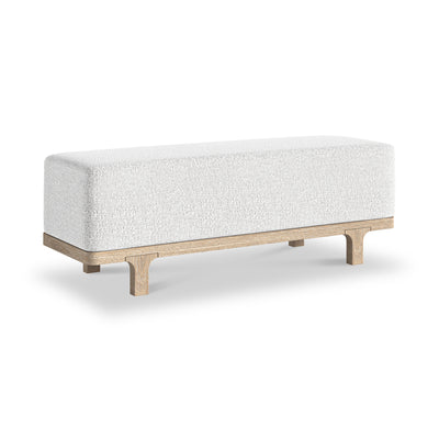 Mylor Washed Oak Upholstered Bench