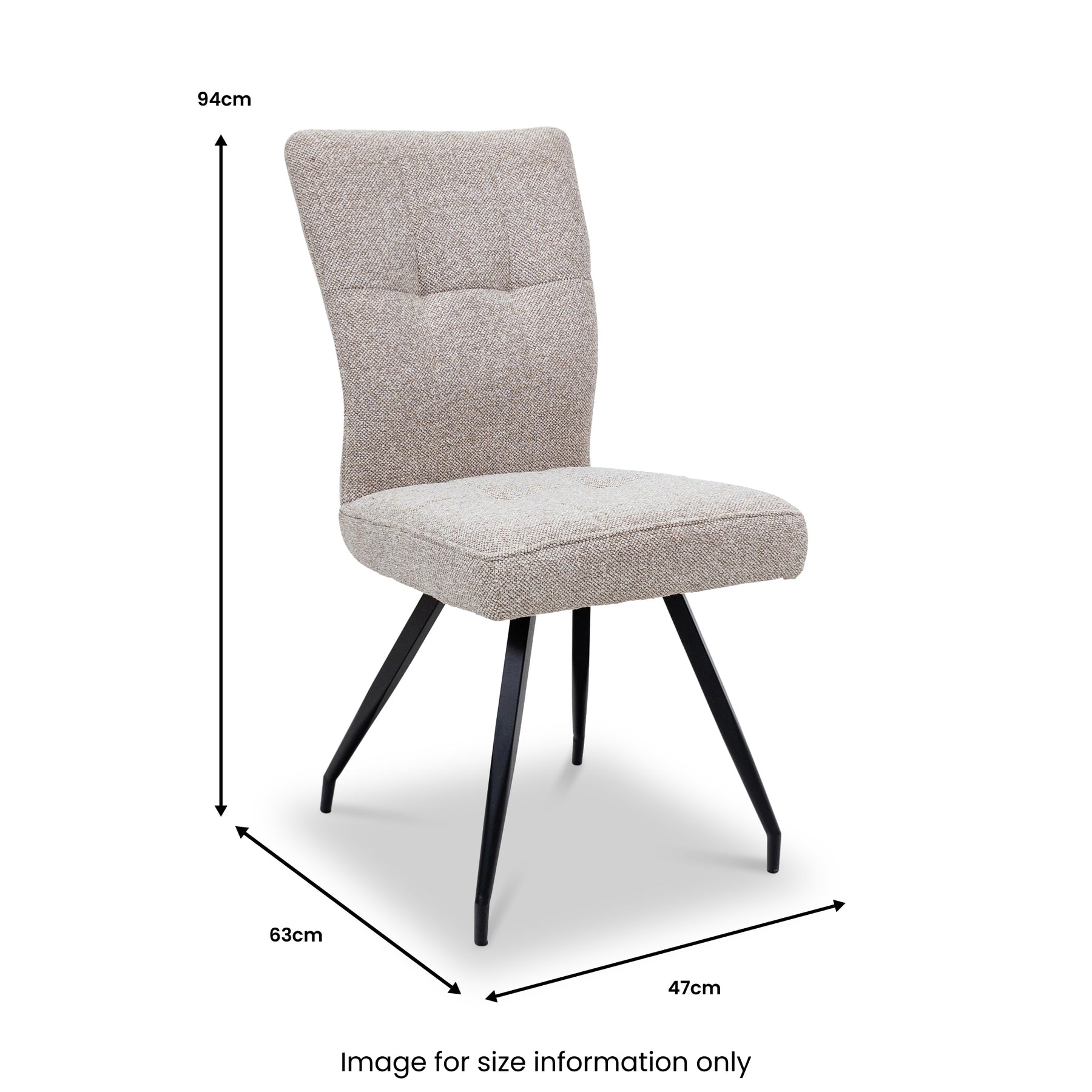 Digby Textured Fabric Dining Chair Angle2 from Roseland Furniture