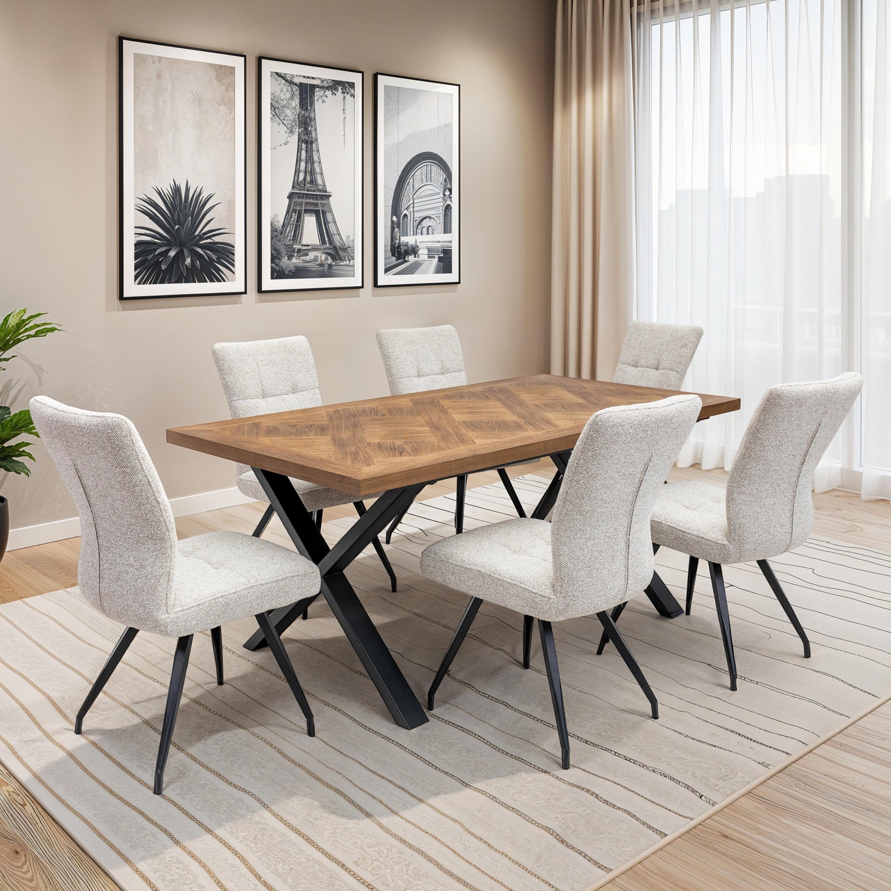 Digby Textured Fabric Dining Chair Angle2 from Roseland Furniture