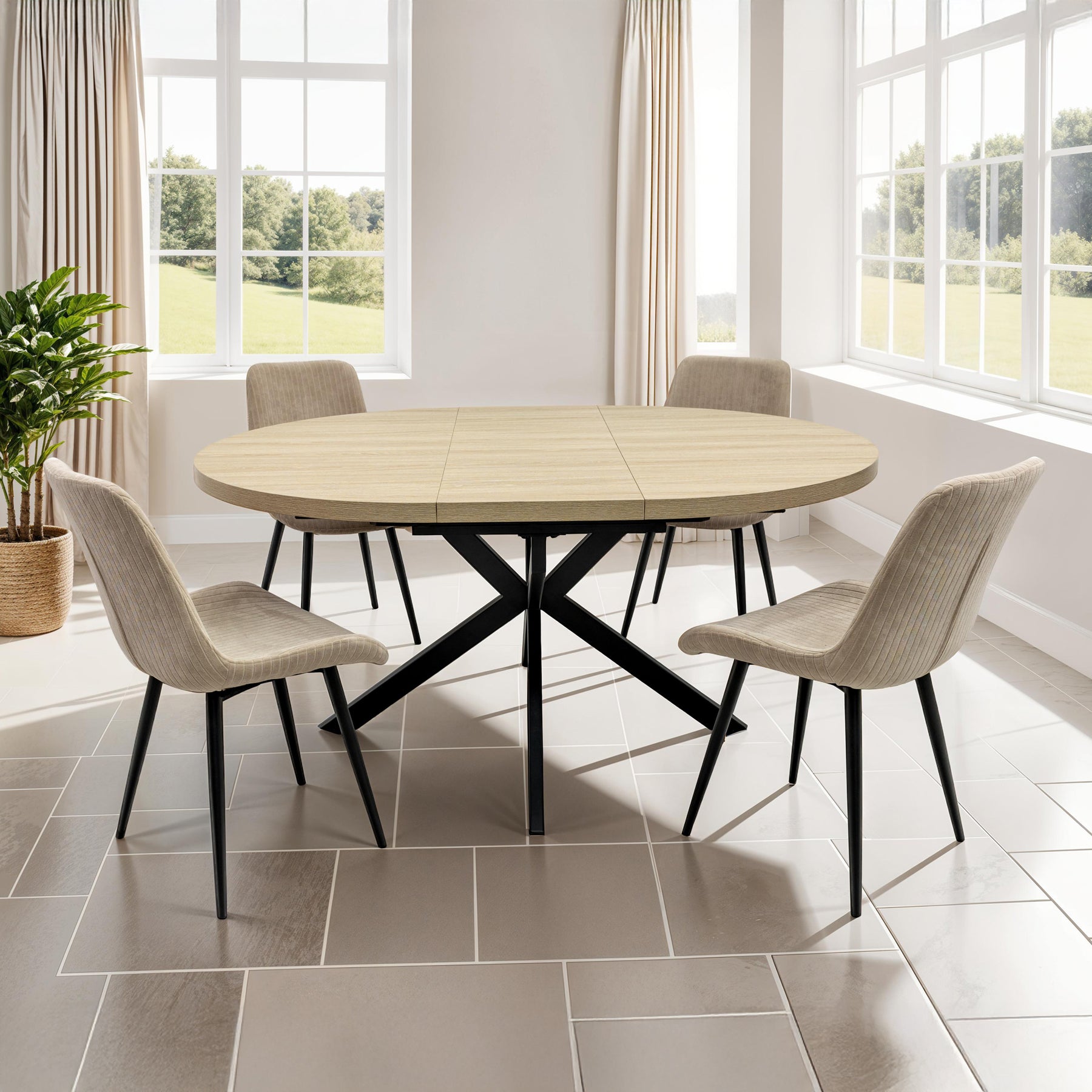 Barker 120 160cm Ext Dining Table Dims from Roseland Furniture