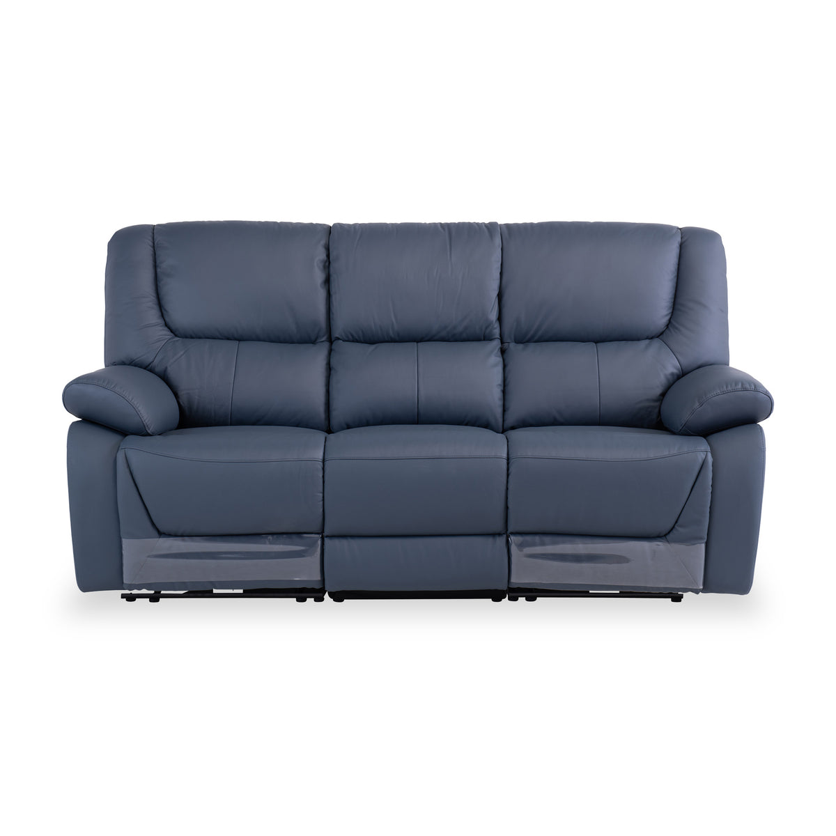 Baxter Charcoal Blue Leather Electric Reclining 3 Seater Sofa from Roseland Furniture