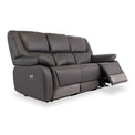 Baxter Charcoal Leather Electric Reclining 3 Seater Settee