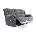 Barlow Grey Fabric Electric Reclining 3 Seater Settee