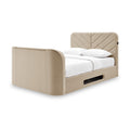 Koble Chevron Smart TV Bed Double Cream Close 3 from Roseland Furniture