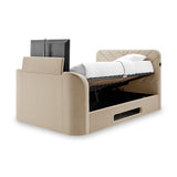 Koble Chevron Smart TV Bed Double Cream Close 3 from Roseland Furniture