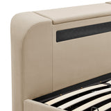 Koble Chevron Smart TV Bed Double Cream Close 3 from Roseland Furniture
