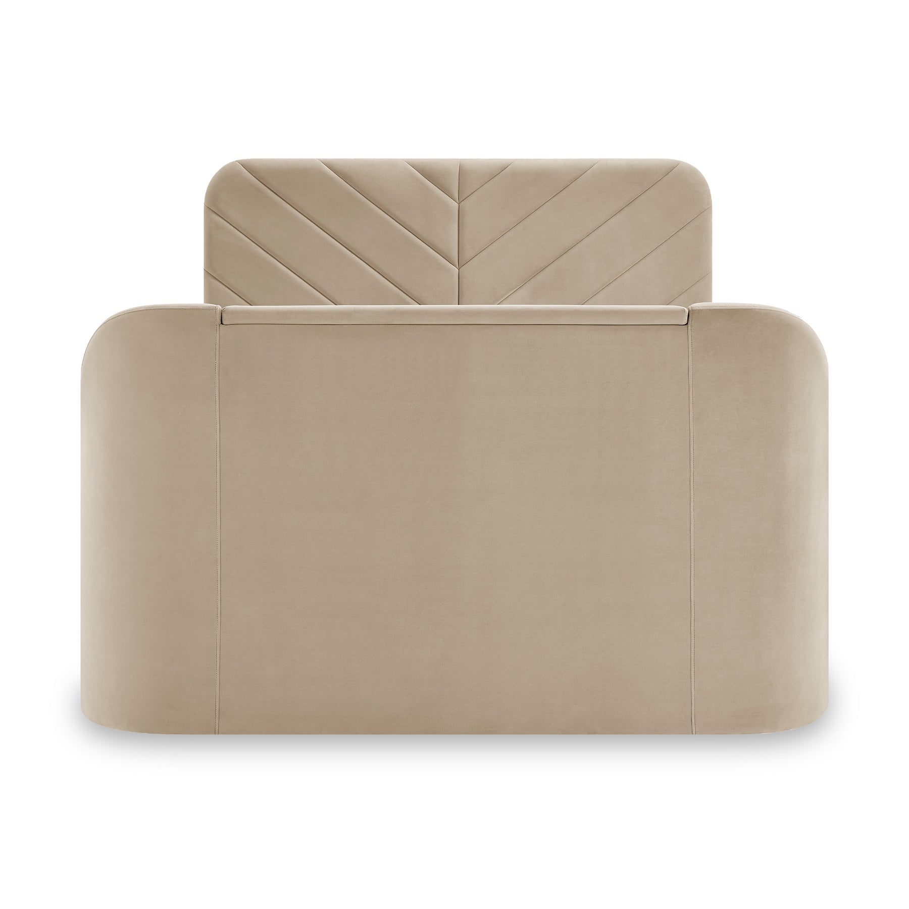 Koble Chevron Smart TV Bed Double Cream Close 3 from Roseland Furniture