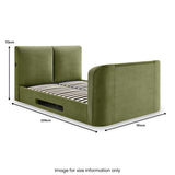 Koble Cordy Smart TV Bed Double Turtle Green from Roseland Furniture