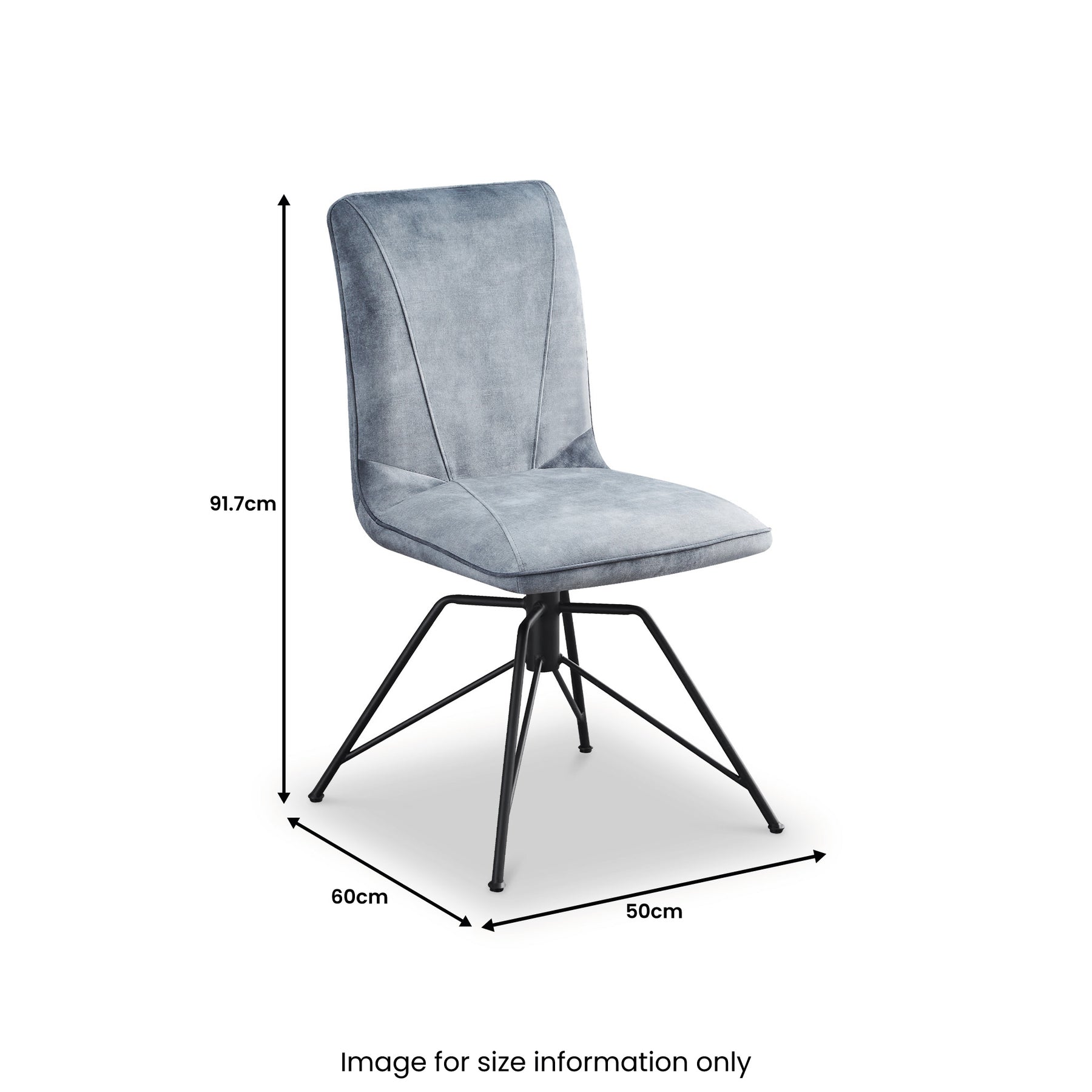 Calmore Grey Velvet Dining Chair dimensions