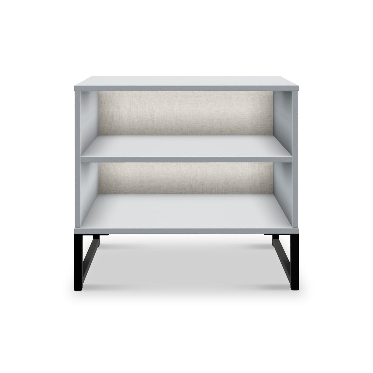 Hudson 2 Open Shelf Bedside in Grey from Roseland Furniture