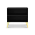 Hudson 2 Open Shelf Bedside in Black from Roseland Furniture