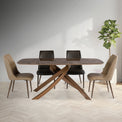 Clayton Brown Marble Effect Rectangular Dining Table for dining room