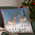 Ditsy Festive Reindeer 43x43 Cushion by Roseland Furniture