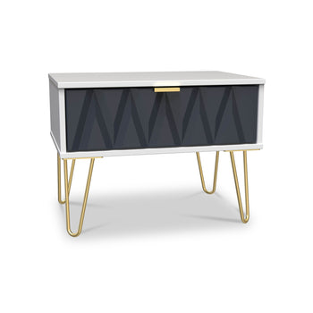 Geo 1 Drawer Side Table with Gold Hairpin Legs