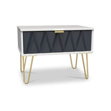 Geo 1 Drawer Side Table in Navy by Roseland Furniture