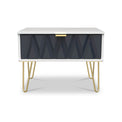 Geo 1 Drawer Side Table in Navy by Roseland Furniture