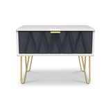 Geo 1 Drawer Side Table in Navy by Roseland Furniture