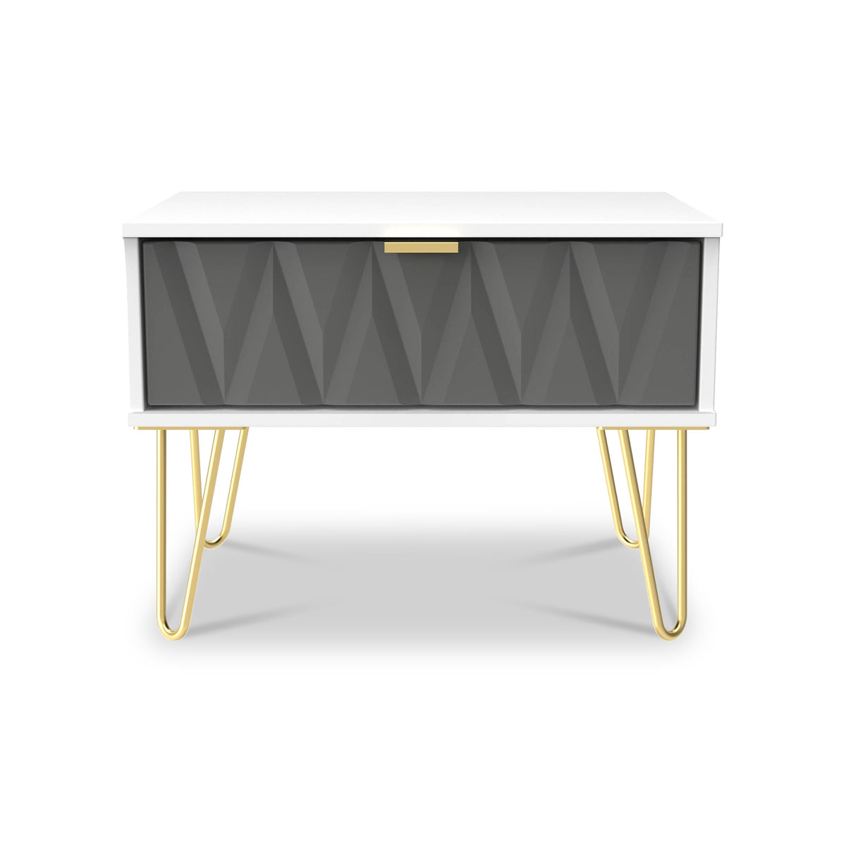 Geo 1 Drawer Side Table in Grey by Roseland Furniture