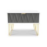 Geo 1 Drawer Side Table in Grey by Roseland Furniture