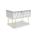 Geo 1 Drawer Side Table in White by Roseland Furniture