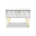Geo 1 Drawer Side Table in White by Roseland Furniture