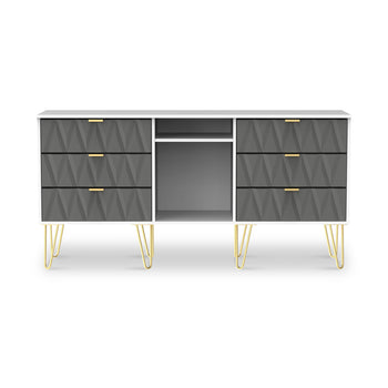 Geo 6 Drawer Sideboard with Gold Hairpin Legs
