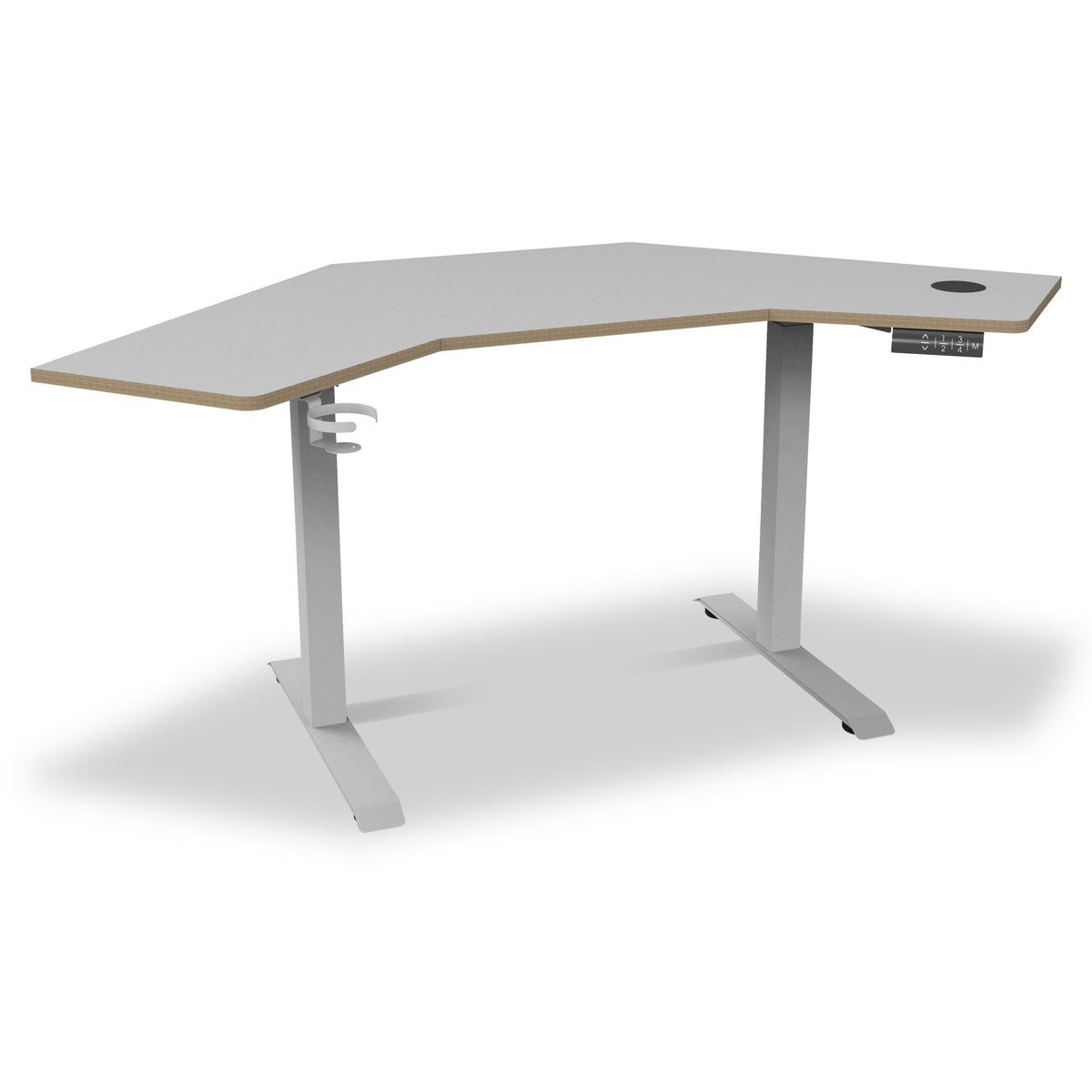 Gino White Smart Electric Height Adjustable Corner Desk from Roseland Furniture