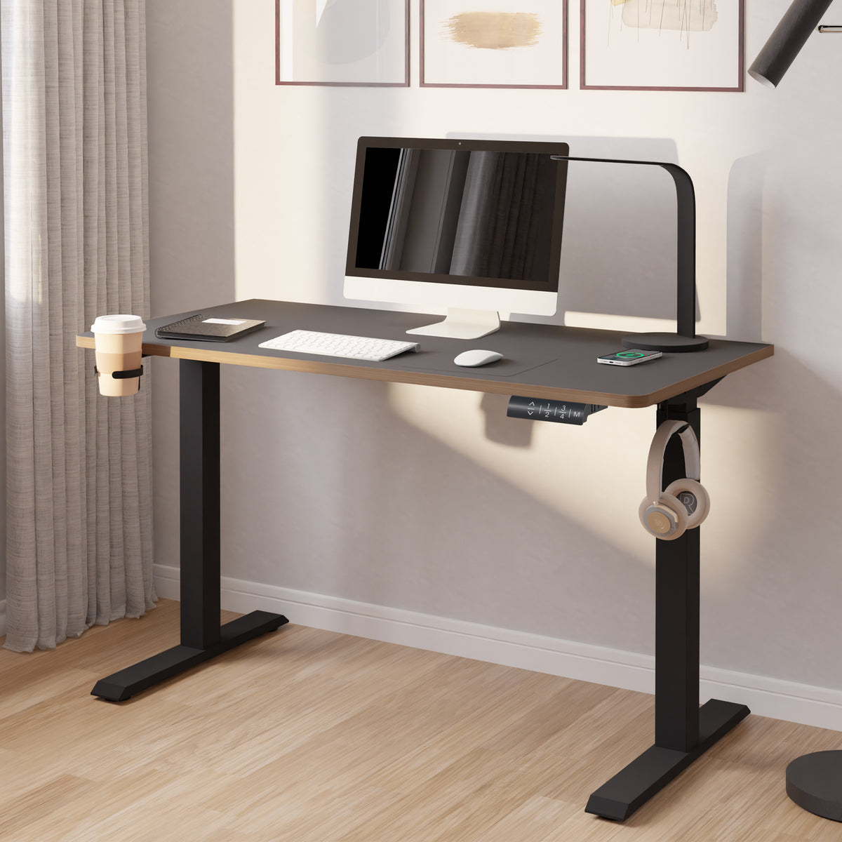 Koble Gino Black Smart Electric Height Adjustable Desk for home office