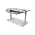 Gino White Smart Electric Height Adjustable Desk with Storage Drawer and wireless charging