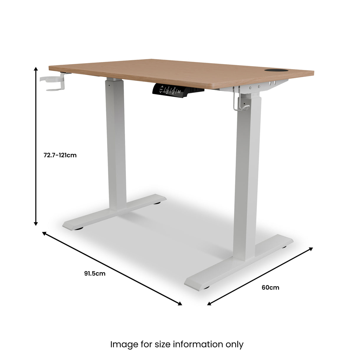 Koble Gino Compact 90cm Adjustable Smart Desk Ash from Roseland Furniture