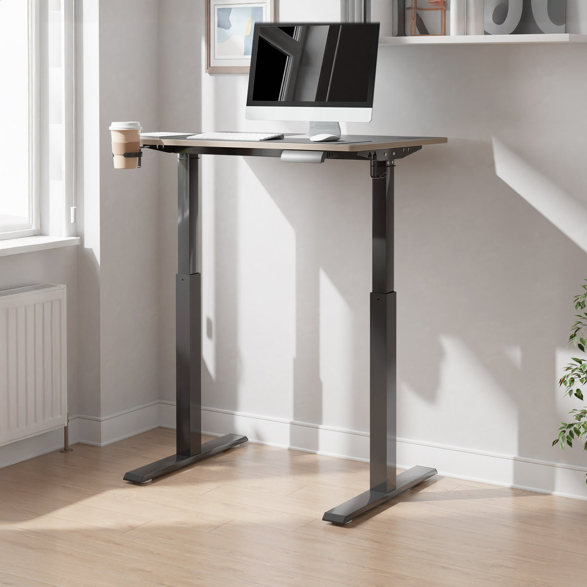 Koble Gino Compact 90cm Adjustable Smart Desk Black from Roseland Furniture