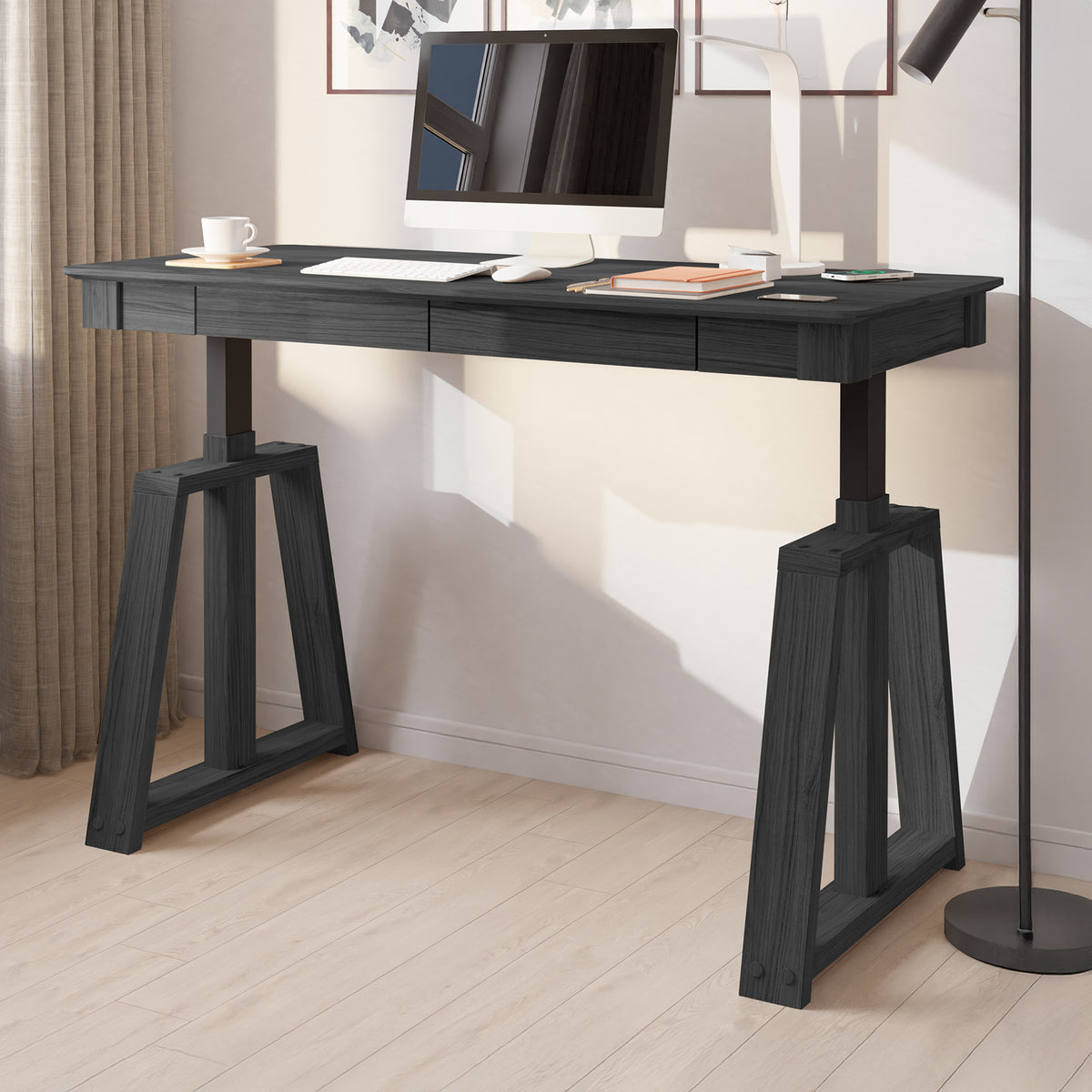 Koble Nora High Adjustable Desk with 2 Storage Drawers from Roseland Furniture