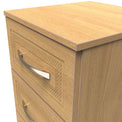 Kilgarth Modern Oak 3 Drawer Bedside Angle by Roseland FurnitureKilgarth Modern Oak 3 Drawer Bedside by Roseland Furniture