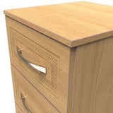 Kilgarth Modern Oak 3 Drawer Bedside Angle by Roseland FurnitureKilgarth Modern Oak 3 Drawer Bedside by Roseland Furniture