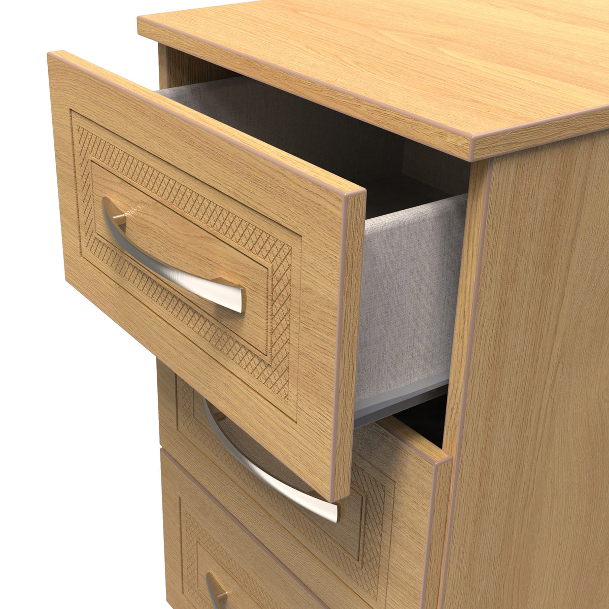 Kilgarth Modern Oak 3 Drawer Bedside by Roseland Furniture