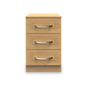 Kilgarth Modern Oak 3 Drawer Bedside by Roseland Furniture