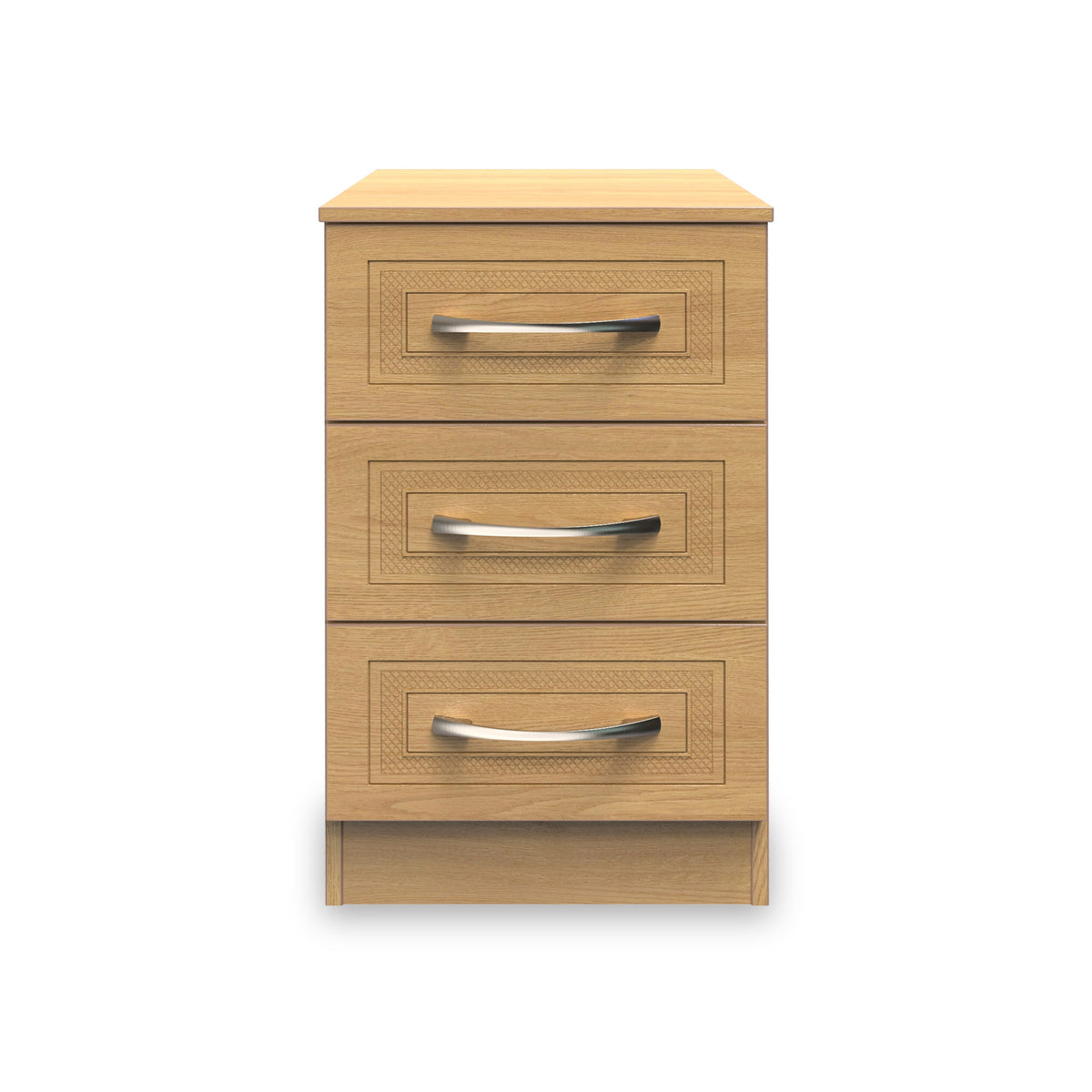 Kilgarth Modern Oak 3 Drawer Bedside by Roseland Furniture
