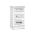 Kilgarth White 3 Drawer Bedside Table by Roseland Furniture