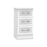 Kilgarth White 3 Drawer Bedside Table by Roseland Furniture