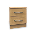 Kilgarth Modern Oak 2 Drawer Bedside Table by Roseland Furniture