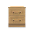Kilgarth Modern Oak 2 Drawer Bedside Table by Roseland Furniture
