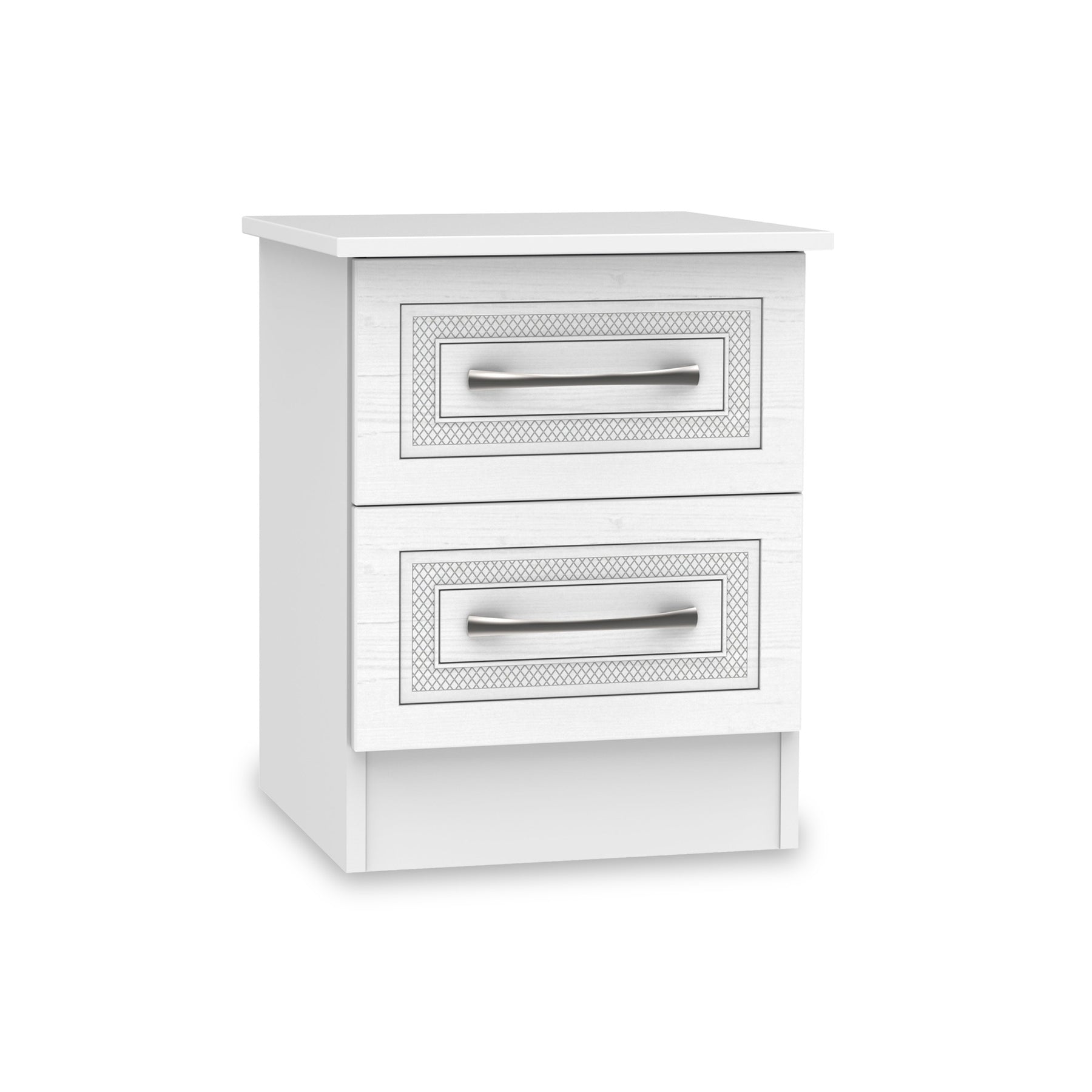 Kilgarth White 2 Drawer Bedside Table by Roseland Furniture