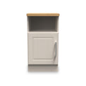 Talland Taupe 1 Door Bedside Cabinet with Oak Top