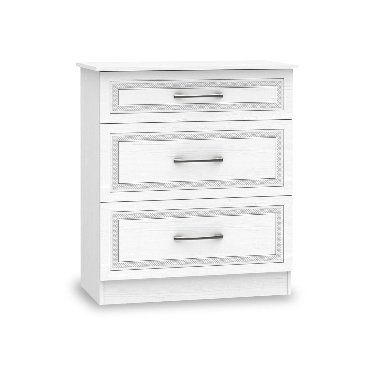 Kilgarth White 3 Drawer Deep Chest by Roseland Furniture