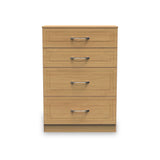 Kilgarth Modern Oak 4 Drawer Deep Chest by Roseland Furniture