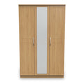 Kilgarth Modern Oak Triple Mirror Wardrobe by Roseland Furniture