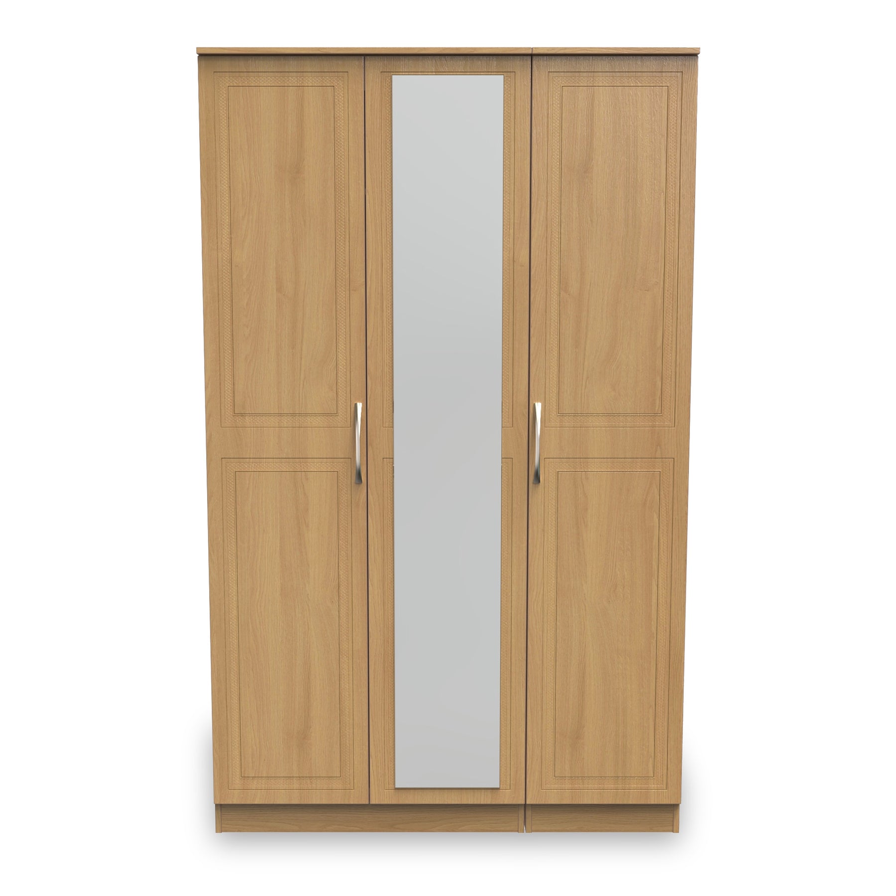 Kilgarth Modern Oak Triple Mirror Wardrobe by Roseland Furniture