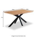 Davidstow 150cm Oak Dining Table dimensions