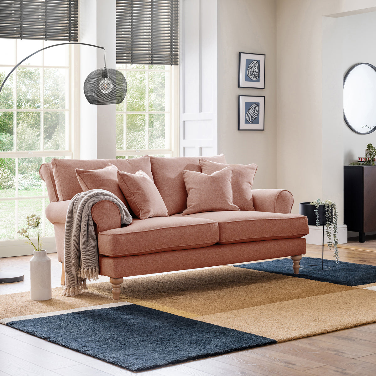 Norbury 2 Seater Sofa Coral from Roseland Furniture