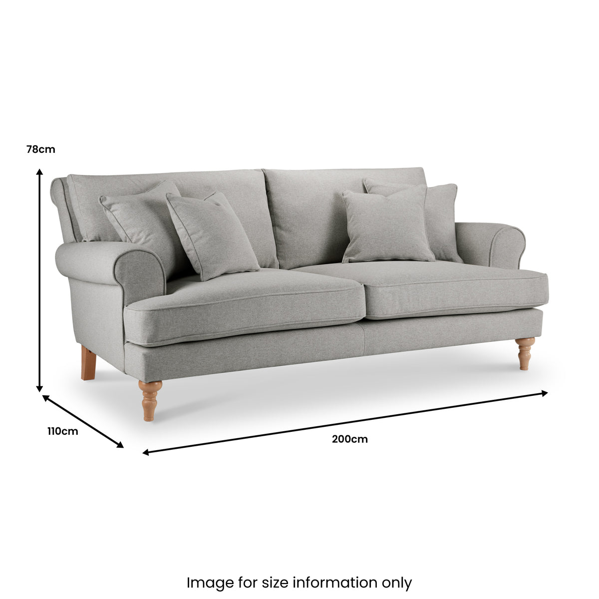 Norbury 3 Seater Sofa Linen from Roseland Furniture